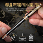 Black Lacquer Ballpoint Pen -Stunning Luxury Pen, Real Gold Plating, Schmidt Black Refill, Best Gift Set for Men & Women, Professional Executive Office, Nice Fancy Designer Pens