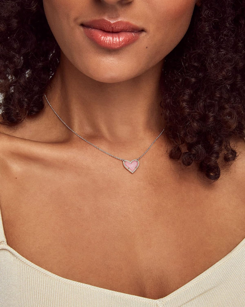 Kendra Scott Ari Heart Adjustable Length Pendant Necklace for Women, Fashion Jewelry