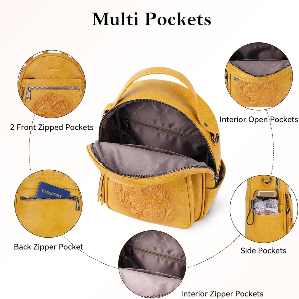Mini Backpack Purse for Women,Vegan Leather Small Backpack for Daily | Embossed Lightweight Water-Resistance Travel Mini Fashion Daypack Bag,Ladies Casual Backpack Purse Gift Choice for Women