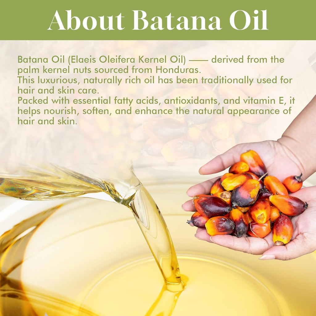 Batana Oil for Hair, Scalp & Skin, Natural Elaeis Oleifera Kernel Oil, Moisturizing Hair Oil for Dry Hair, Lightweight Conditioning Oil, Enhances Softness & Shine, 2.03 Fl Oz (60 Ml)