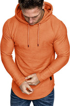 Mens Fashion Athletic Hoodies Sport Sweatshirt Solid Color Fleece Pullover