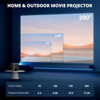 Wireless Mini Projector with Wifi and Bluetooth 5G, Portable Projector Support 4K Movie Video Projection, Electric Focus 350ANSI Phone Projector Home and Outdoor Cinema with HDMI Cable