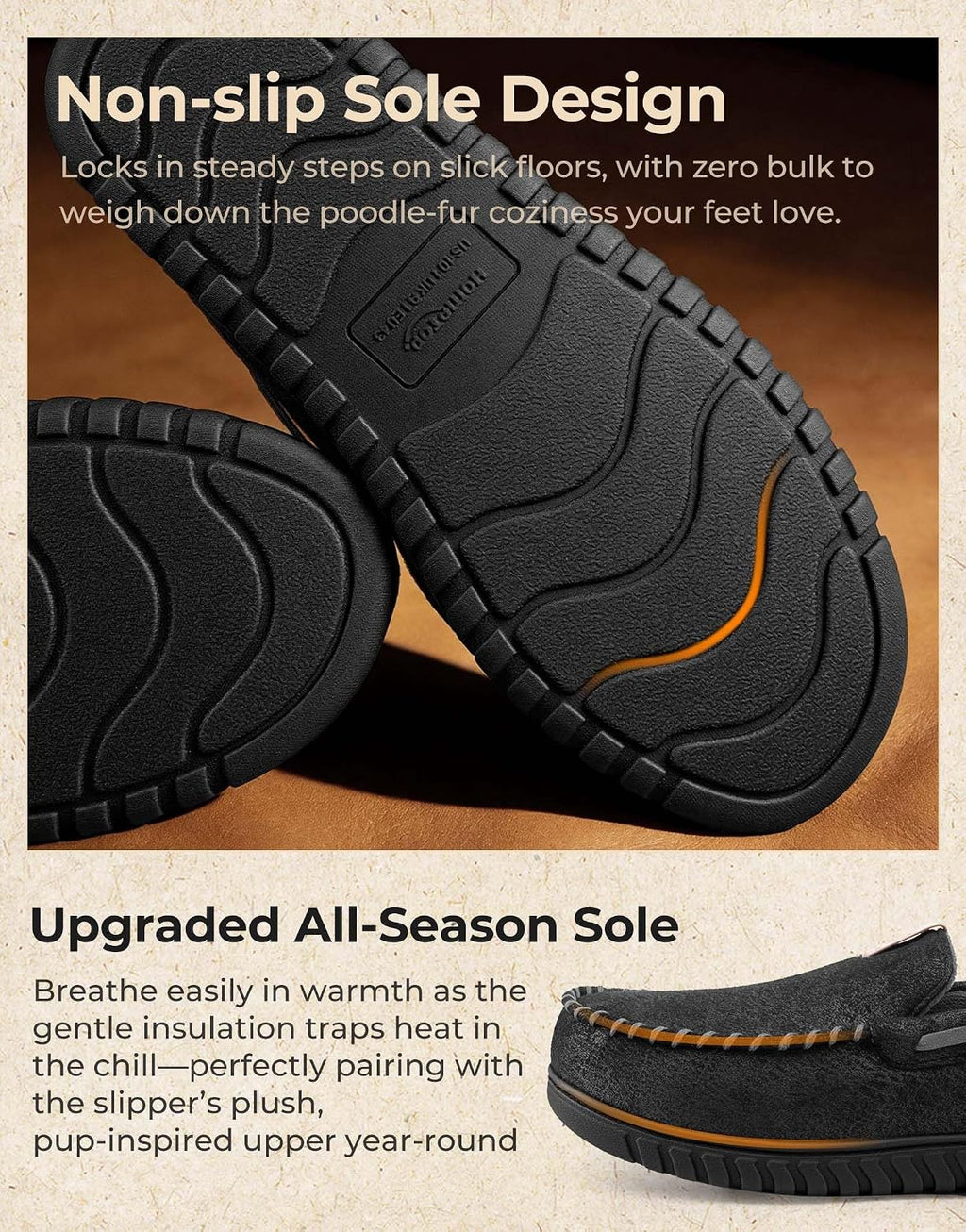 Men'S Suede Memory Foam Moccasin Slippers Warm Lining House Shoes | Gifts,Non-Slip,Breathable,Indoor and Outdoor,Lightweight,Supportive,Chic Bow Detail
