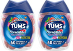Chewy Bites Antacid Tablets for Chewable Heartburn Relief and Acid Indigestion Relief, Assorted Berries - 60 Count (Pack of 2)