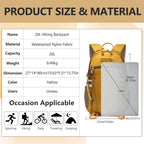 Small Hiking Backpack with Rain-Cover, 20L Travel Backpacks for Women Men, Camping Daypack Backpacks Lightweight, Durable Hiking Backpack Fit for Camping, Daily Commuting, Short Trips (Yellow)