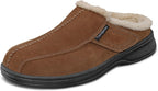 Asheville Orthopedic Men House Slippers | Hands Free, Adjustable, Slip-On Faux Fur Supportive House Shoes with Arch Support, Comfortable Cushioning, Wide Toe Box