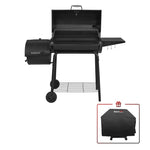 30" Barrel Charcoal Grill with Smoker, Side Table and Cover