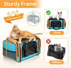 Large Cat Carrier for 2 Cats, Pet Carrier, Dog Carrier for Small Dogs, Cat Carrier Soft, Collapsible Large Pet Carrier for Traveling Indoor and Outdoor Uses - Blue 23"X13"X13"