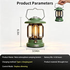 Rechargeable Camping Lantern Outdoor 1200LM, 3600Mah LED Dimmable Warm & White Modes, Retro Tent Lamp Hanging Lights for Outside, Rustic Decor, Powered Lanterns Lighting for Garden Patio Decorative