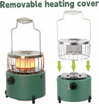 Camping Heater, 2-In-1 Portable Propane Heater & Stove, Propane with Handle, Adjsutable Vents and Removable Flames for Camping Fishing Hiking Hunting, Tent For