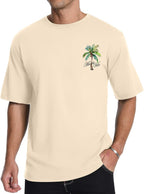 Mens Malibu Vibe Palm Tree California Casual Short Sleeve T-Shirt | Perfect for Surf Travel Great for Beach Lovers West Coast Fans.