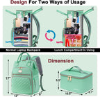 Lunch Backpack for Women,15.6 Inch Laptop Backpacks for Womens Back Pack, Travel Backpacks,Work Backpack for Women (Lightgreen)