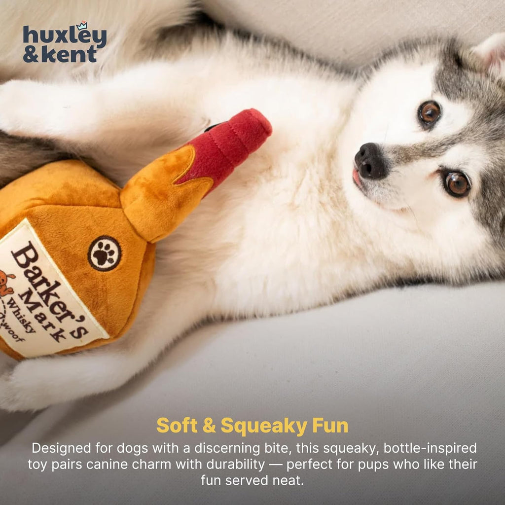 Power Plush Squeaky Dog Toy, Barker'S Mark, Large | Built in Squeaker & Crinkle, Reinforced Mesh Lining, Machine Washable, Soft for Puppies, Seniors & Light Chewers