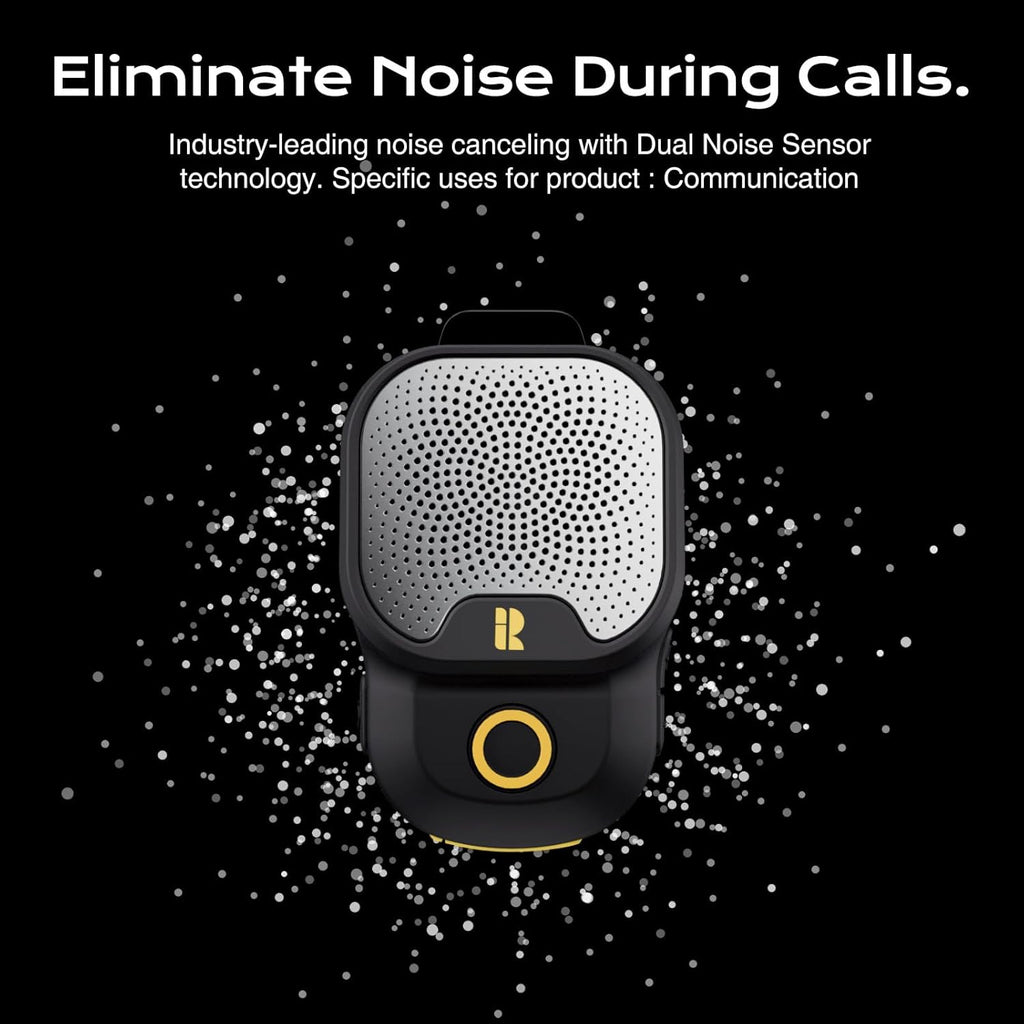 Wearable Bluetooth V5.3 Speaker, 30H Working Time Clip-On Wireless Jobsite Water-Resistant TWS Portable Speaker, IPX7 Waterproof, Built-In ENC Mic for Hands-Free Music/Calls