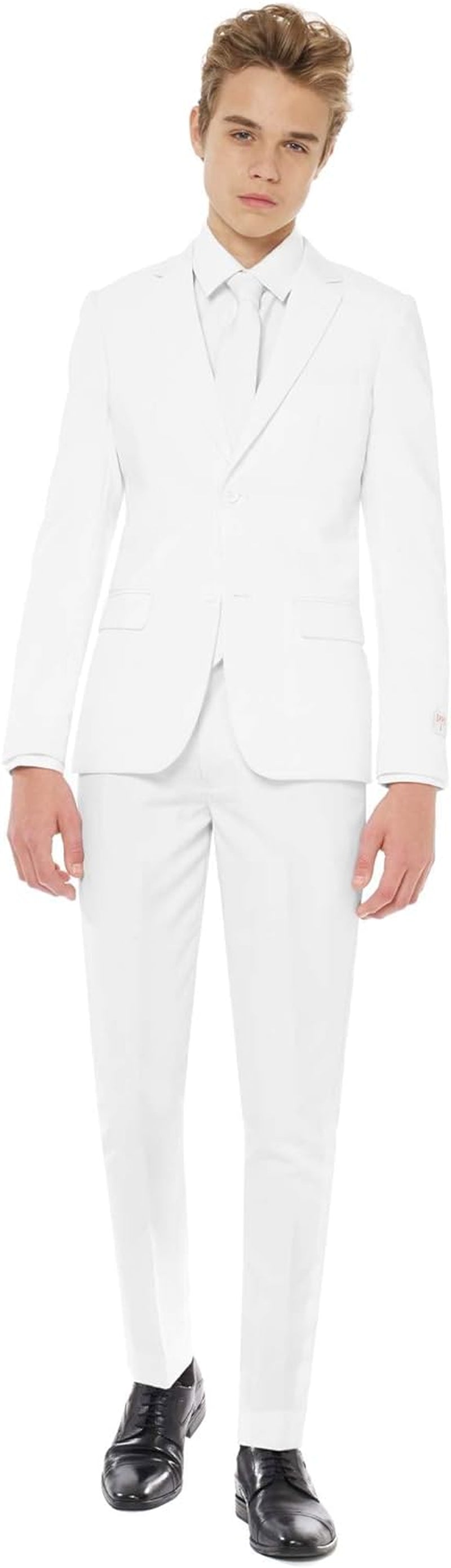 Teen Boys Solid Color Party Suit - Prom and Wedding Party Outfit - Including Blazer, Pants and Tie