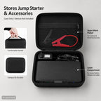 Jump Starter Case for Halo Bolt Air 58830 57720/Air+ 55500, Box Only | Hard EVA; Carry Handle; Mesh Pocket for Jumper Cables, Air Hose; Trunk Storage; for Drivers and Road Trips; Black