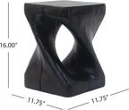 Twist Shape MGO Accent Side Table Set, Unique Modern End Table with Wide Pedestal & Tabletop, Small Drink Tables for Living Room, Bedroom Night Stand Bedside Table, No Assembly Required, Black