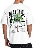 Mens Malibu Vibe Palm Tree California Casual Short Sleeve T-Shirt | Perfect for Surf Travel Great for Beach Lovers West Coast Fans.