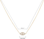 Gold Dainty Evil Eye Necklace for Women 18K Gold Plated Cute Delicate Solitaire Cubic Zirconia Boho Protection Evil Eye Minimalist Simple Necklace