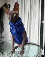 Padded Coat for Cats - Elevate Feline Fashion and Comfort! (Large, Navy Blue)