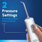 Cordless Express Water Flosser, Battery Operated & Portable for Travel & Home, ADA Accepted, Waterproof for Shower Use, White WF-02, Packaging May Vary