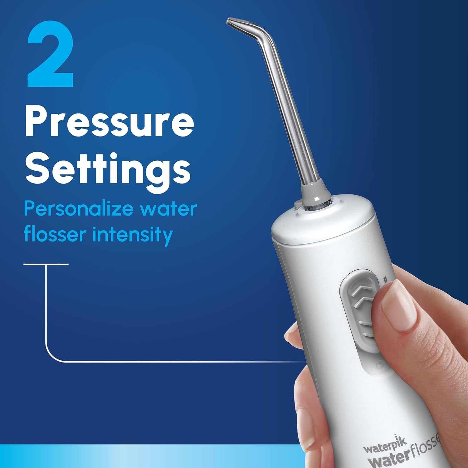 Cordless Express Water Flosser, Battery Operated & Portable for Travel & Home, ADA Accepted, Waterproof for Shower Use, White WF-02, Packaging May Vary