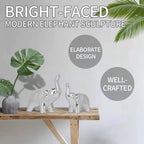A Pair Elephant Statue Home Decor,Modern Style Figurines,Sculpture for ​Office Desktop Bookshelf Living Room (Silver)