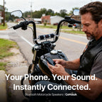 Motorcycle Bluetooth Speakers, Waterproof Radio Audio System | Built-In Amplifier, FM Radio, AUX Input, USB, Great for ATV, Scooter Bike,12 Volt Vehicle