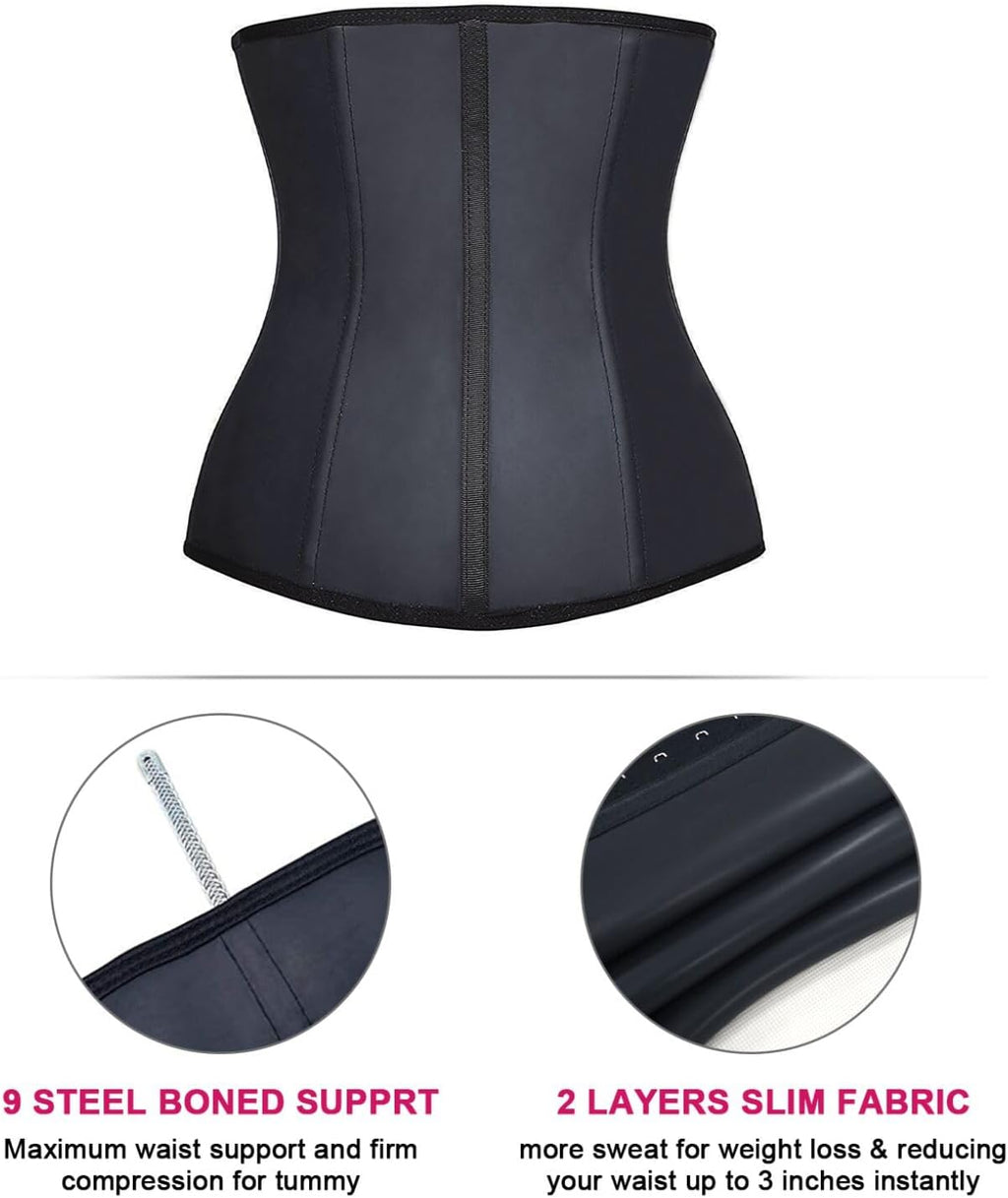 Women'S Underbust Latex Sport Girdle Waist Trainer Corsets Hourglass Body Shaper