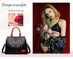 Fashion Leather Black with Red Handbags Medium for Women Luxury Shoulder Bag Tote Top-Handle Satchel Purses for Ladies
