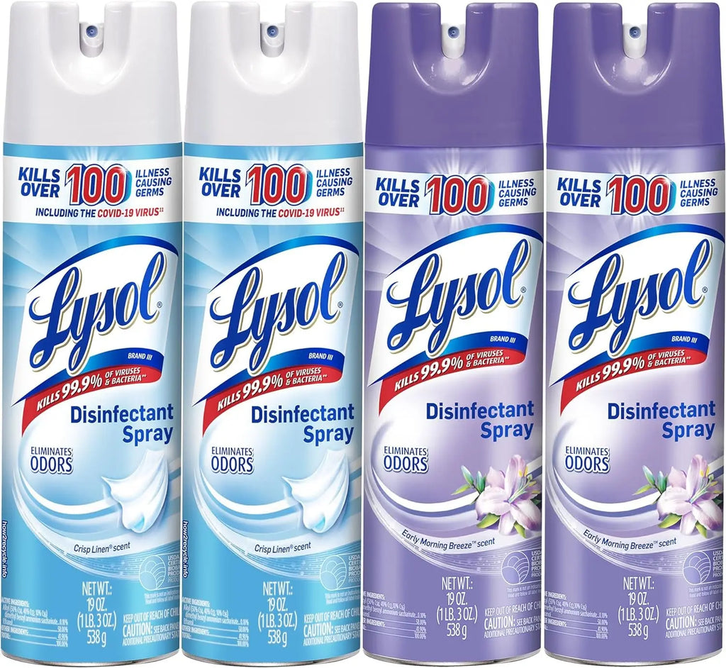 2X19Oz Crisp Linen + 2X19Oz Early Morning Breeze Disinfectant Spray Bundle