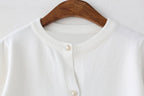 Girls Cardigan Sweater School Uniforms Button Long Sleeve Knit Tops