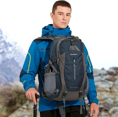40L Hiking Backpack, Lightweight Camping Daypack with Rain Cover | Water-Resistant Rip-Stop Nylon, Multi-Pockets, Survival Whistle. Ideal for Men, Women, Travel, Trekking