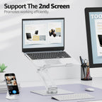360° Rotating Laptop Stand for Desk Fit 10-17" Device | Adjustable Height, Ergonomic Laptop Riser Standing Desk Converter, Macbook Stand, Aluminum Computer Riser Holder