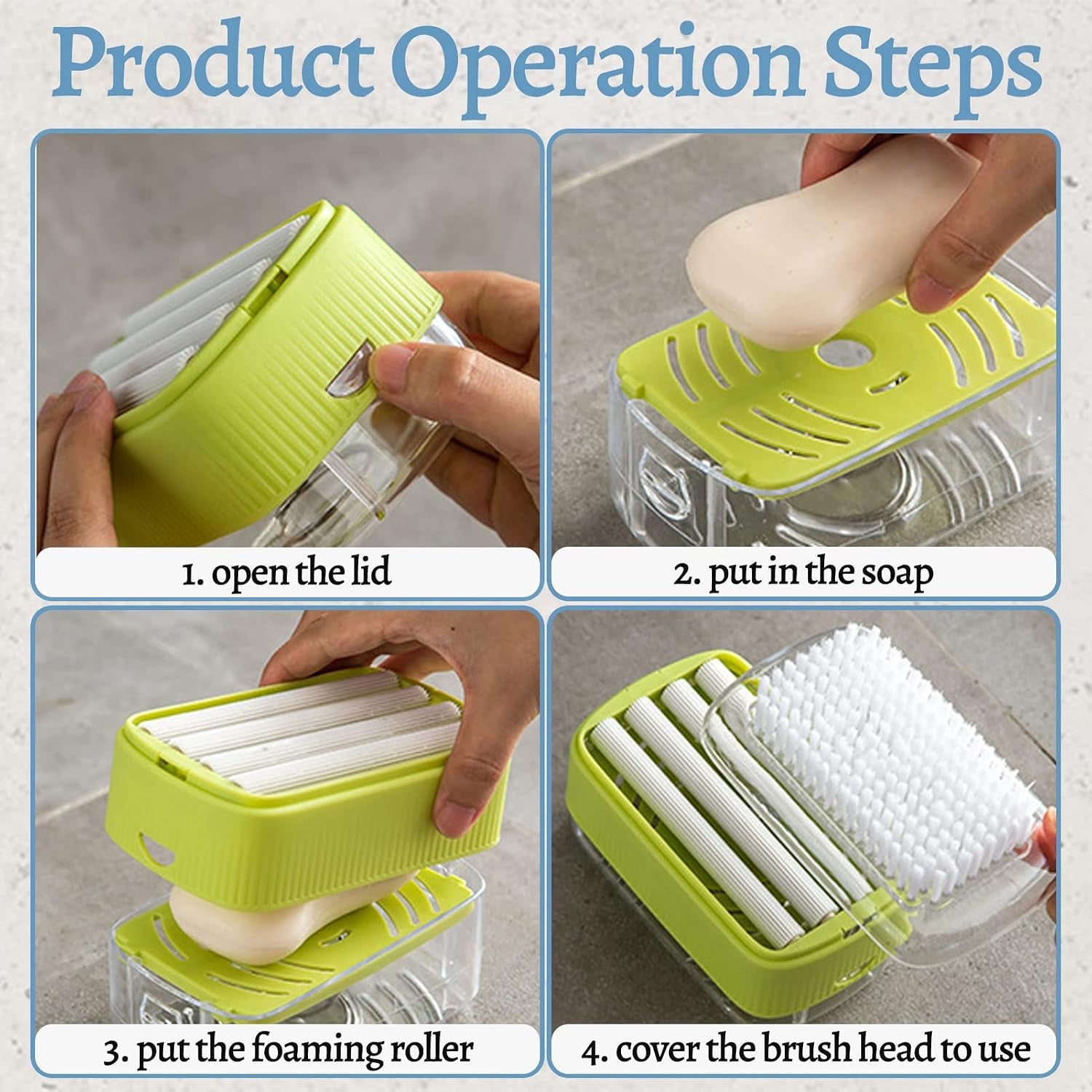 Multifunctional Foaming Soap Box for Soap Holder,Laundry Cleaning Brush | Portable Scrubbing Soap Dispenser Roller,Soap Cleaning Storage Foaming Box for Home Bathroom Kitchen