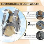 Small Hiking Backpack with Rain-Cover, 20L Travel Backpacks for Women Men, Camping Daypack Backpacks Lightweight, Durable Hiking Backpack Fit for Camping, Daily Commuting, Short Trips (Grey)