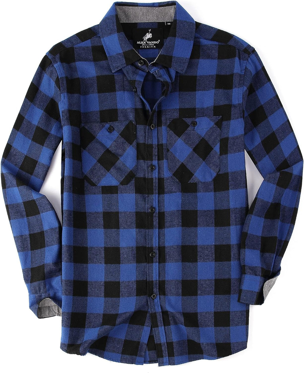 Mens Button down Regular Fit Long Sleeve Casual Flannel Shirts | Soft Washed Cotton Blend,Dual Buttoned Storage Pockets,Multi-Season Wear,Washable,Nice Present for Male Relatives