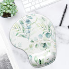 Ergonomic Mouse Pad with Gel Wrist Support Wrist Rest Smooth Surface Non-Slip PU Base Comfortable Office Supplies Pain Relief, 9.5 X 8 Inches, Leaves and Branches
