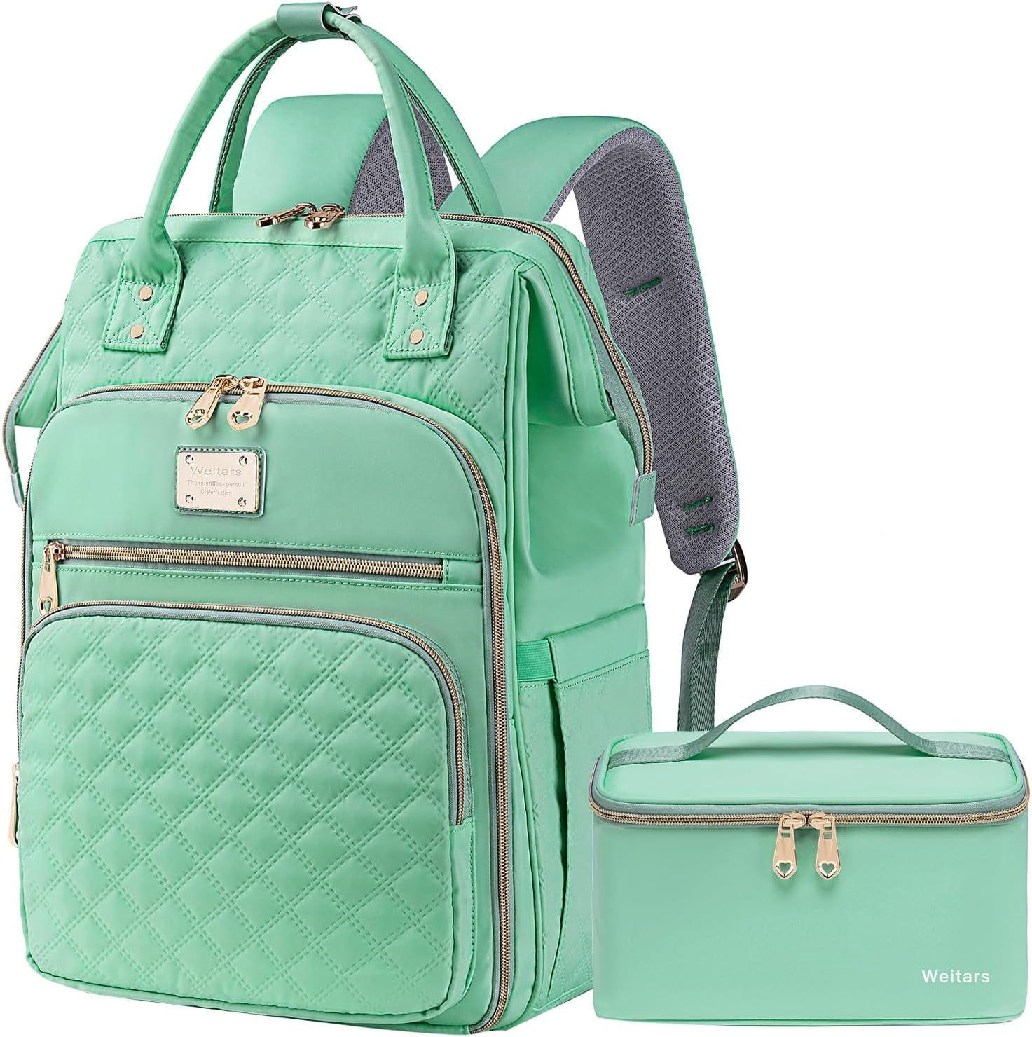 Lunch Backpack for Women,15.6 Inch Laptop Backpacks for Womens Back Pack, Travel Backpacks,Work Backpack for Women (Lightgreen)