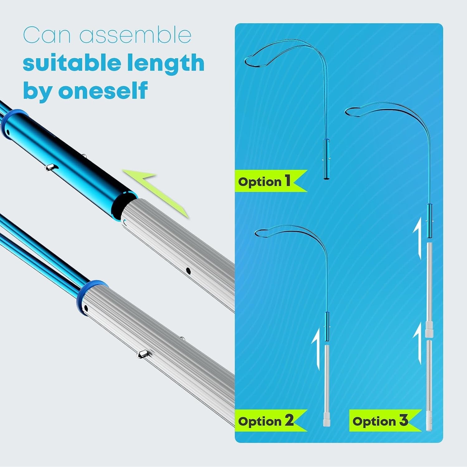 Swimming Pool Safety Hook, 3.3FT Aluminum Telescopic Pole | Life Saving Rescue Equipment, Drowning Person Emergency, Pool Life Saving Pole