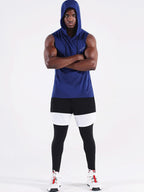 Men'S Workout Tank Tops 3 Pack Sleeveless Running Shirts with Hoodie