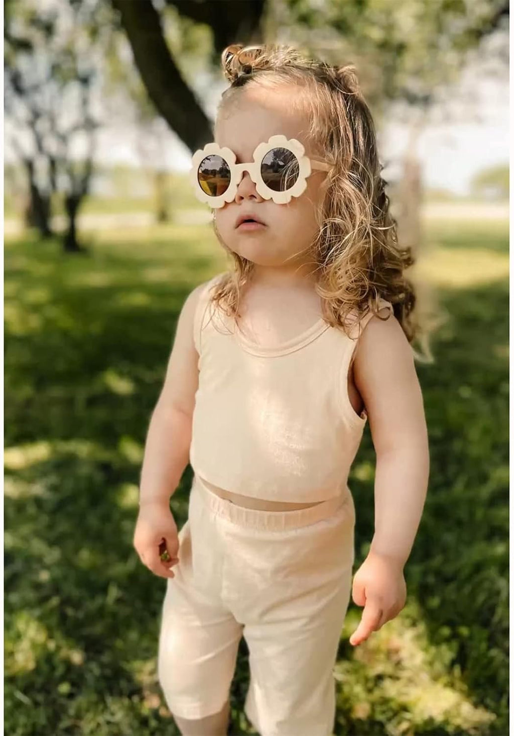 Sunglasses for Kids round Flower Cute Glasses UV 400 Protection Children Girl Boy Gifts