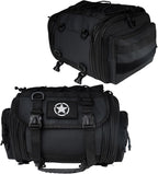 Motorcycle Travel Luggage Bags, Expandable Rear Tail Saddle Bag | 40L Storage Capacity, Helmet Bag, with Straps, Motorbike