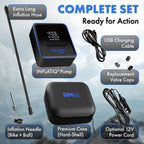 Inflatiq by  Tire Inflator Blue - Powerful, Award-Winning QWIKFLOW Technology with 2 Portable Power Options Included - Strong Vehicle Air Pump for Trucks, Cars, Motorcycles, Bicycles, Balls