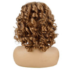 Curly Wig with Bangs Wigs for Black Women Honey Blonde Short Synthetic Hair Wigs (#30 Honey Blonde)