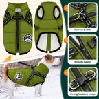 Winter Dog Coat with Harness Built in Waterproof Dog Jackets Warm Pet Fleece Vest Windproof Snow Jacket Snowsuit Reflective Dogs Cold Weather Coats for Puppy Small Medium Large Dogs Cats