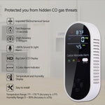 Carbon Monoxide Detector Plug in Wall,  Portable Carbon Monoxide Detector for Travel, 3-In-1 CO Detector for Home and Travel Camping(Co Gas Meter Temperature Humidity Sensor), KH106, Black