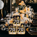 50PCS 70Th Birthday Boxes, 70Th Party Favors,Birthday Boxes Decorations,Black and Gold Party Favors for Guests for Men Women