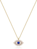 Gold Dainty Evil Eye Necklace for Women 18K Gold Plated Cute Delicate Solitaire Cubic Zirconia Boho Protection Evil Eye Minimalist Simple Necklace