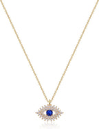 Gold Dainty Evil Eye Necklace for Women 18K Gold Plated Cute Delicate Solitaire Cubic Zirconia Boho Protection Evil Eye Minimalist Simple Necklace